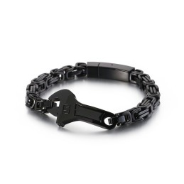 Pulsera De Titanio Con Placa Curva Tipo Llave Inglesa Para Hombre