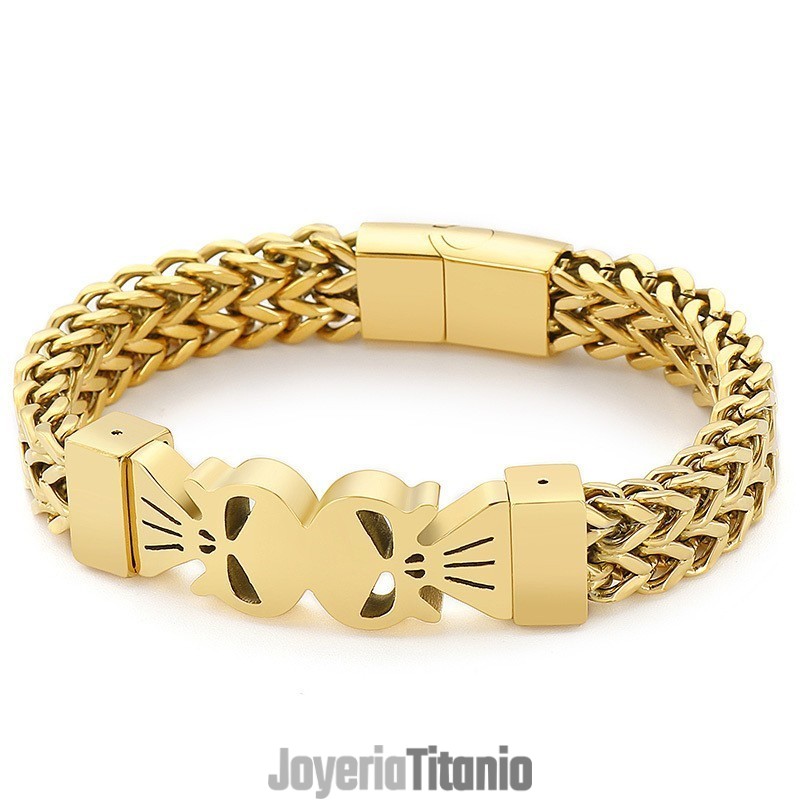 Pulsera Tejida De Titanio Con Doble Calavera Estilo Hip Hop Para Hombre Pulsera Tejida De Titanio Con Doble Calavera Estilo Hip Hop Para Hombre