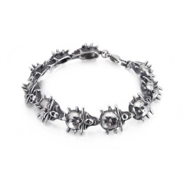 Pulsera De Titanio Para Hombre Con Calavera Circular Elegante Y Exagerada