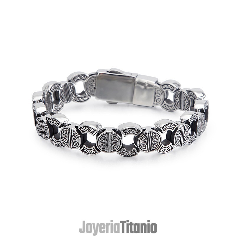 Pulsera De Titanio Para Hombre Con Calavera Y Huesos Cruzados Pulsera De Titanio Para Hombre Con Calavera Y Huesos Cruzados