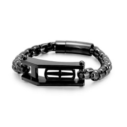 Pulsera De Titanio Con Diseño De Cruz Hueca Y Cuadrado De Rock Hip-Hop Para Hombre