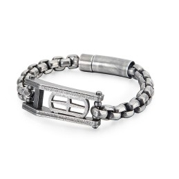 Pulsera De Titanio Para Hombre Con Forma De Cruz Hueca Cuadrada