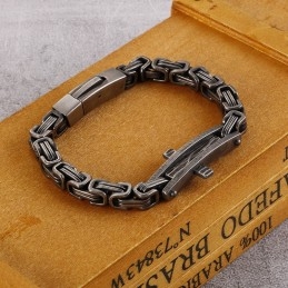 Pulsera De Titanio Con Cruz Curvada Para Hombre
