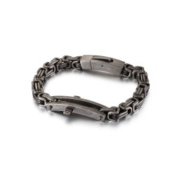 Pulsera De Titanio Con Cruz Curvada Para Hombre