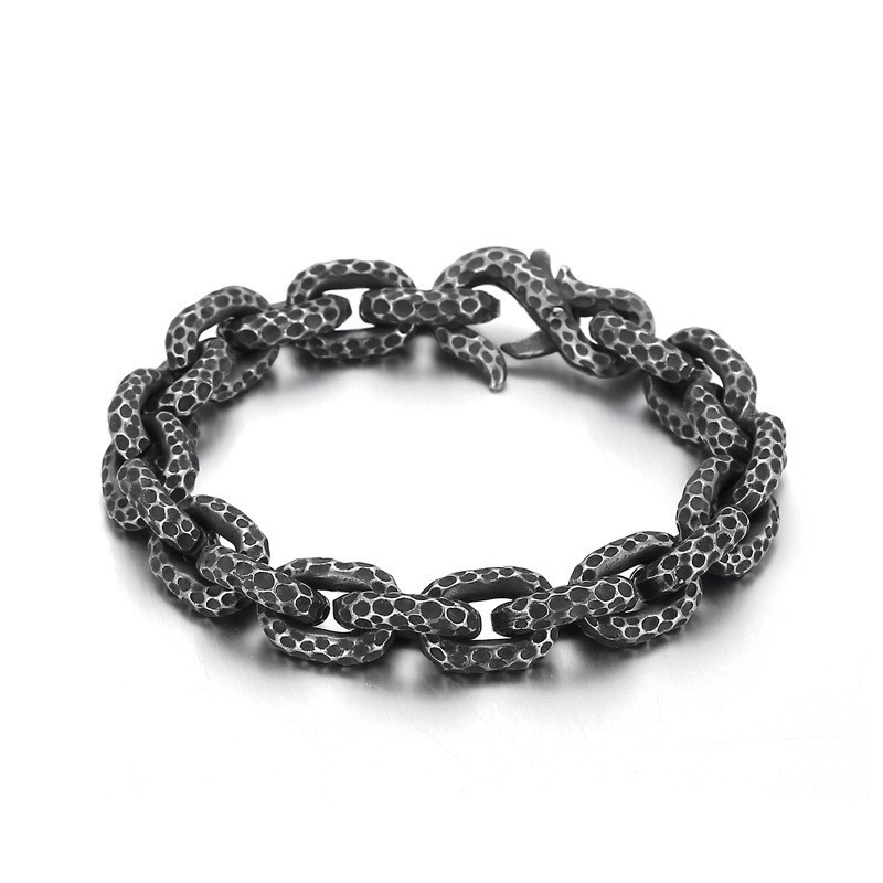 Pulsera De Titanio Con Lunares De Moda Para Hombre