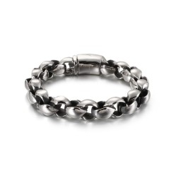 Pulsera De Titanio Con Cierre De Cuerda Para Hombre