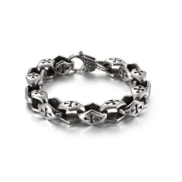 Pulsera De Titanio Con Forma De Cruz Hueca Para Hombre