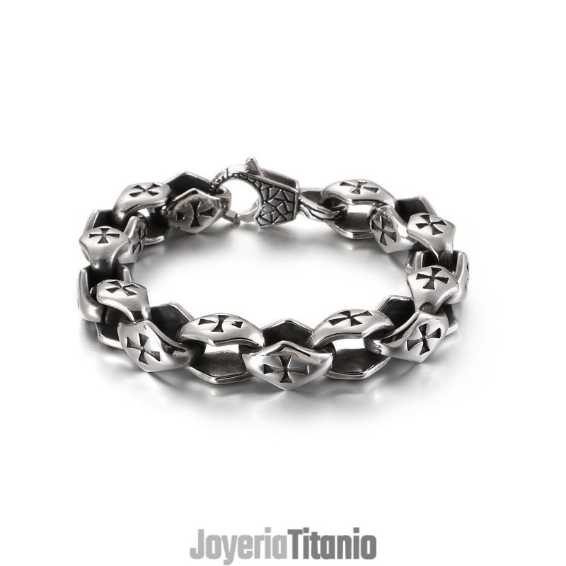 Pulsera De Titanio Con Forma De Cruz Hueca Para Hombre Pulsera De Titanio Con Forma De Cruz Hueca Para Hombre