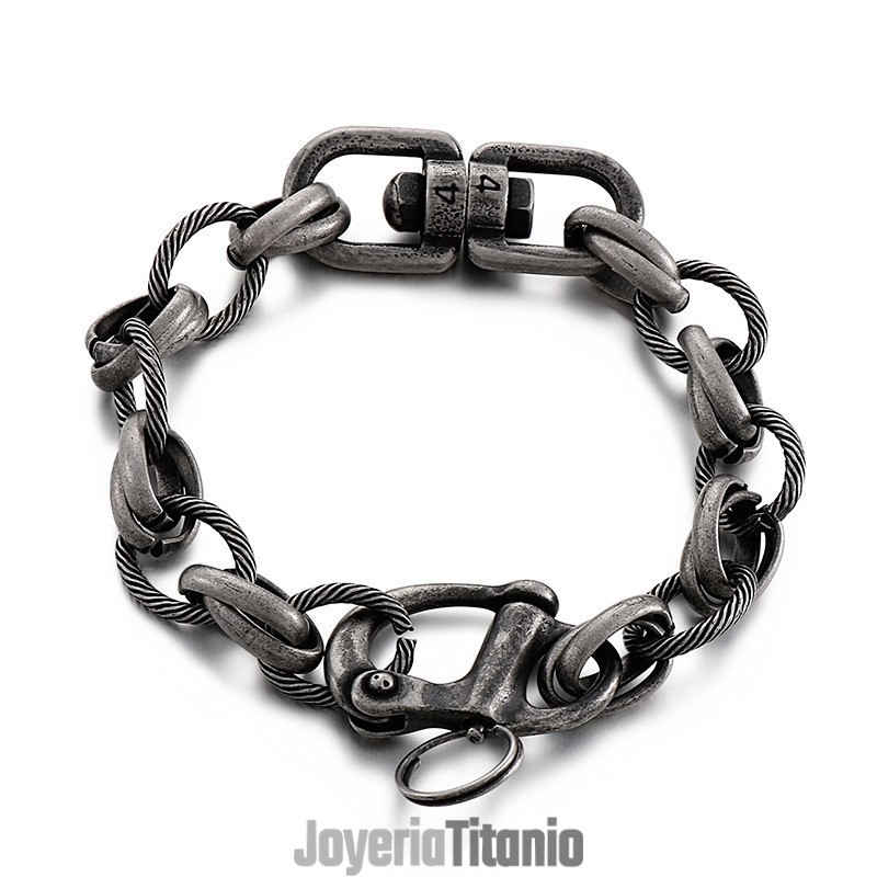 Pulseras De Titanio Con Diseño De Palabra O De Moda Para Hombre
