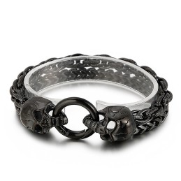 Pulsera De Titanio Con Diseño De Calavera Para Hombre, Moderna Y Elegante.