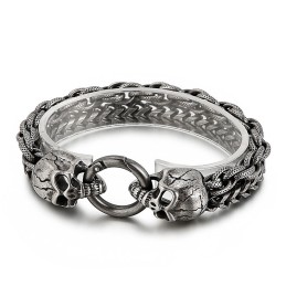 Pulsera De Titanio Con Calavera Elegante Y Moderna Para Hombre