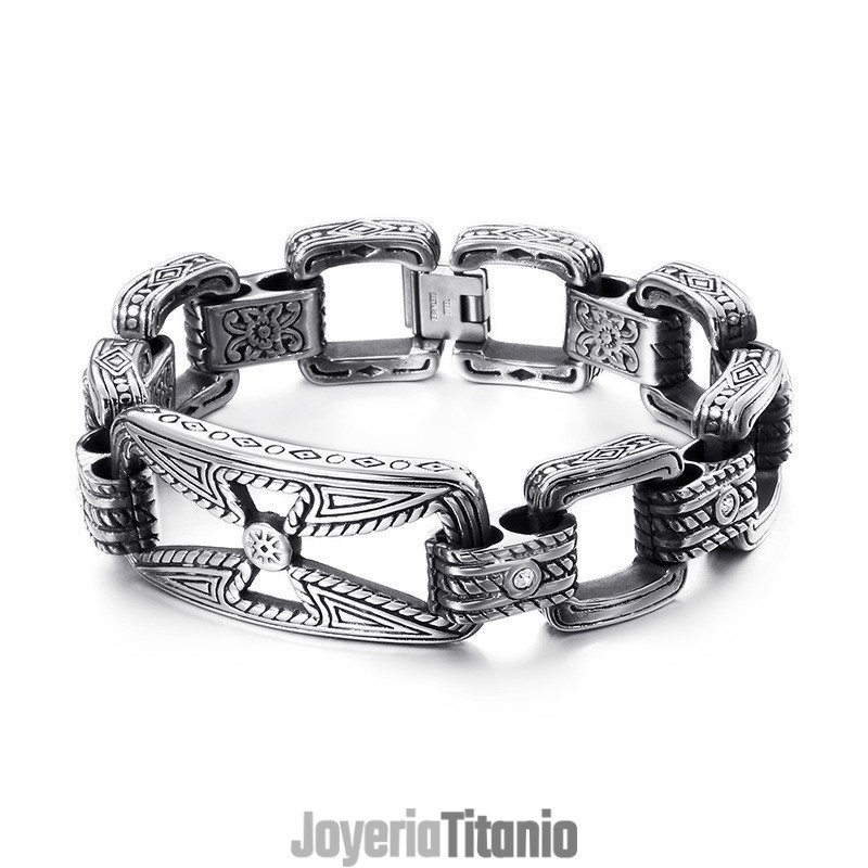 Pulsera De Titanio Hueca Con Diseño Floral De Cruz Genial Para Hombre Pulsera De Titanio Hueca Con Diseño Floral De Cruz Genial Para Hombre