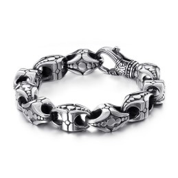 Pulsera De Titanio Con Diseño Floral Calado Cool Cross Para Hombre