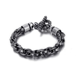 Pulsera De Titanio Con Cierre De Calavera Para Hombre