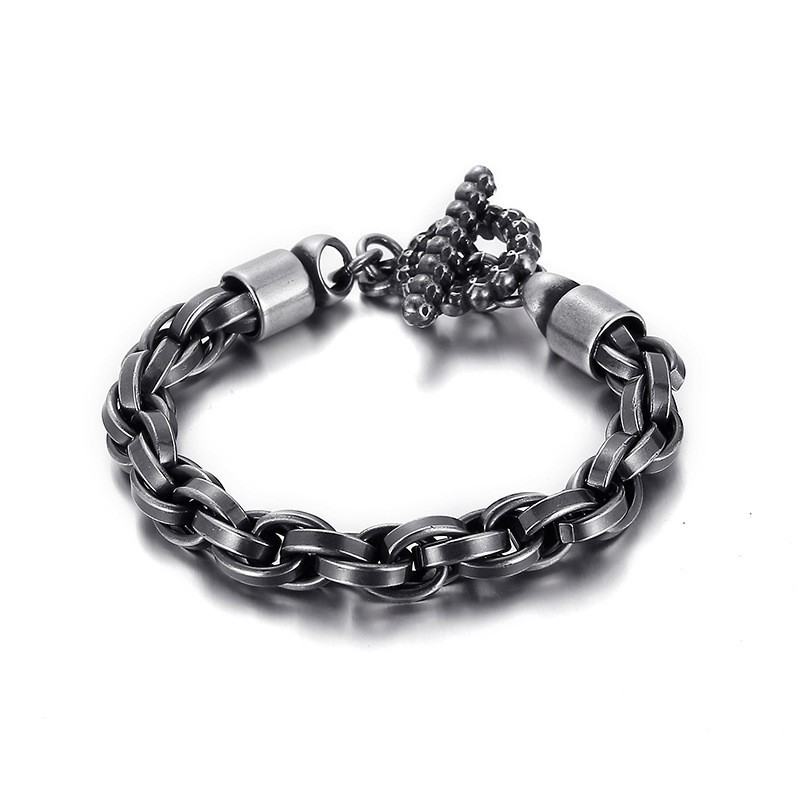 Pulsera De Titanio Con Cierre De Calavera Para Hombre Pulsera De Titanio Con Cierre De Calavera Para Hombre