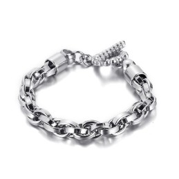 Pulsera De Titanio Con Cierre De Calavera Para Hombre