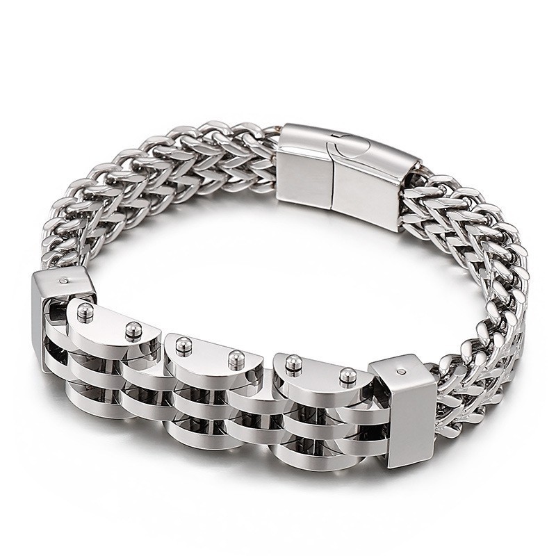 Pulsera De Titanio De Doble Capa Y Doble Hilera Para Hombre Pulsera De Titanio De Doble Capa Y Doble Hilera Para Hombre