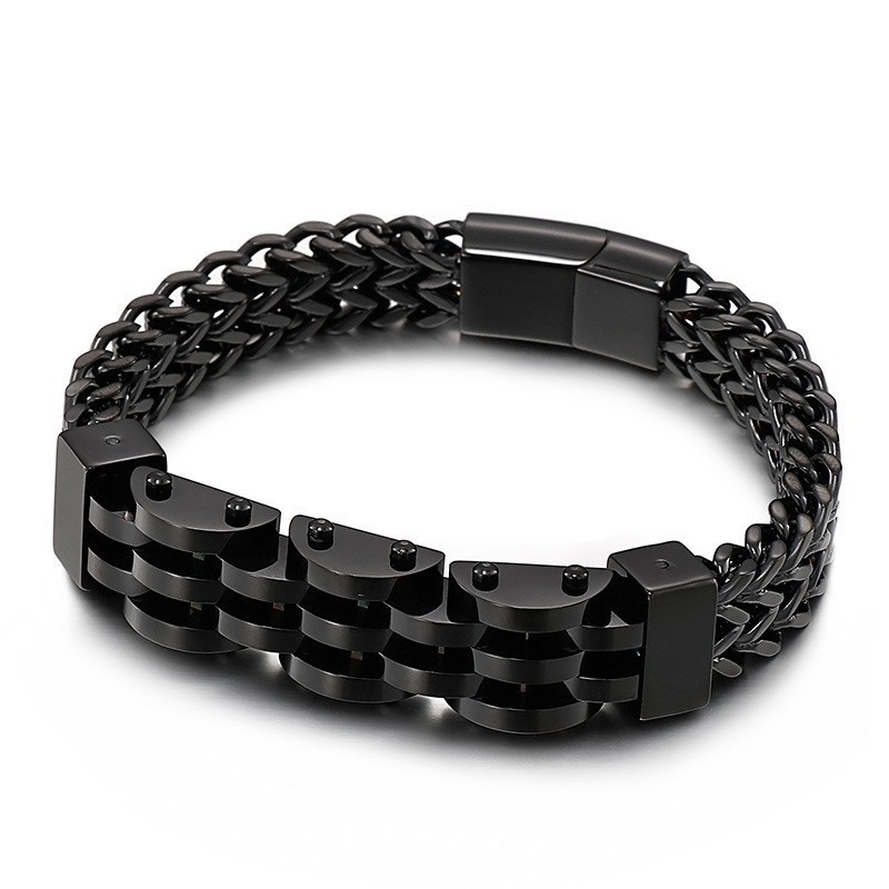 Pulsera De Titanio De Doble Capa Y Doble Hilera Para Hombre Pulsera De Titanio De Doble Capa Y Doble Hilera Para Hombre