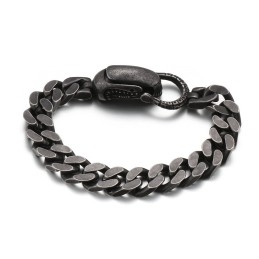Pulsera Elegante De Titanio Cubano Para Hombre