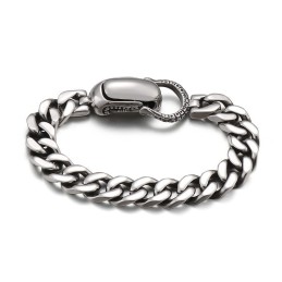 Pulsera Elegante De Titanio Cubano Para Hombre