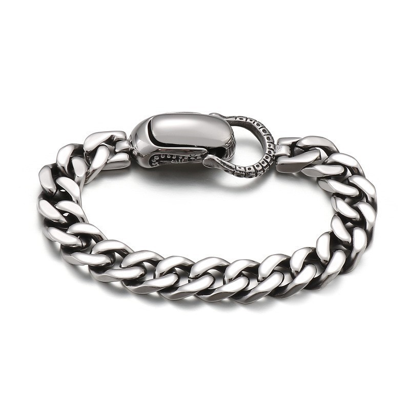 Pulsera Elegante De Titanio Cubano Para Hombre Pulsera Elegante De Titanio Cubano Para Hombre