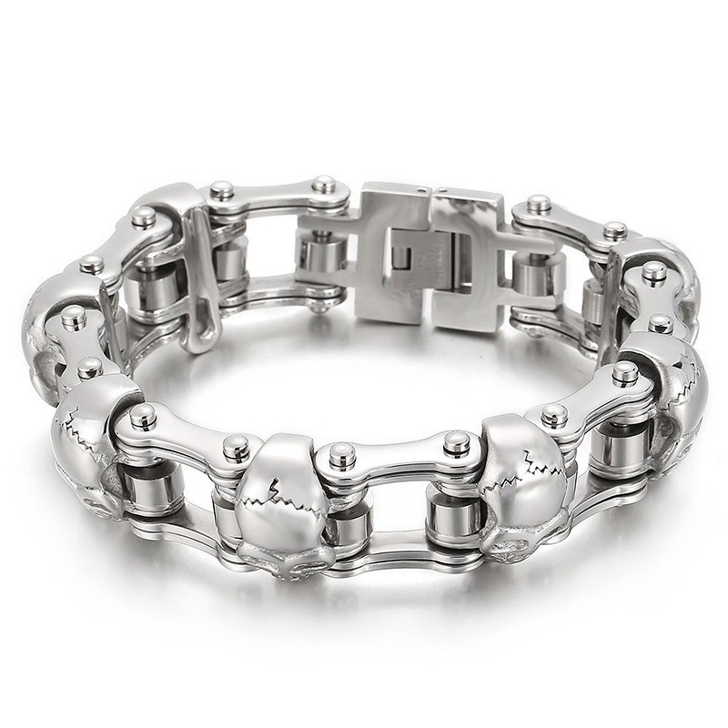 Pulsera De Titanio Con Calavera Popular Y Genial