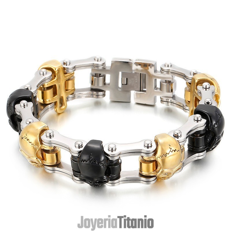Pulsera De Titanio Con Calavera Popular Para Hombre