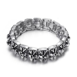 Pulsera De Titanio Con Calavera De Cruz Fantasma Para Hombre