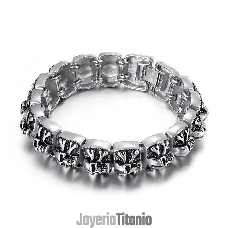 Pulsera De Titanio Con Calavera De Cruz Fantasma Para Hombre Pulsera De Titanio Con Calavera De Cruz Fantasma Para Hombre
