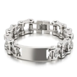Pulsera De Titanio Estilo Motero Para Hombre, Estilo Chic Y Moderno.