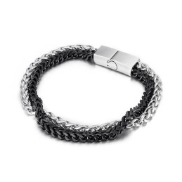 Pulsera De Titanio De Doble Capa Para Hombre, Moderna Y Elegante.