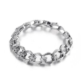 Pulsera De Titanio Con Flor Cruzada Para Hombre