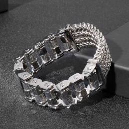 Pulsera De Titanio Con Correa De Motociclista De Acero Popular Para Hombre