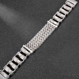 Pulsera De Titanio Con Correa De Motociclista De Acero Popular Para Hombre