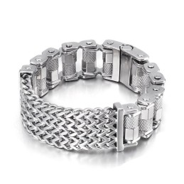 Pulsera De Titanio Con Correa De Motociclista De Acero Popular Para Hombre