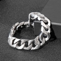 Pulsera De Titanio Con Diseño De Serpiente Para Hombre