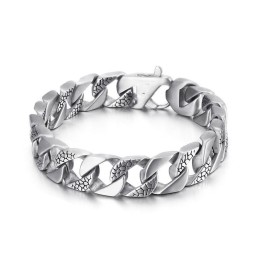 Pulsera De Titanio Con Diseño De Serpiente Para Hombre