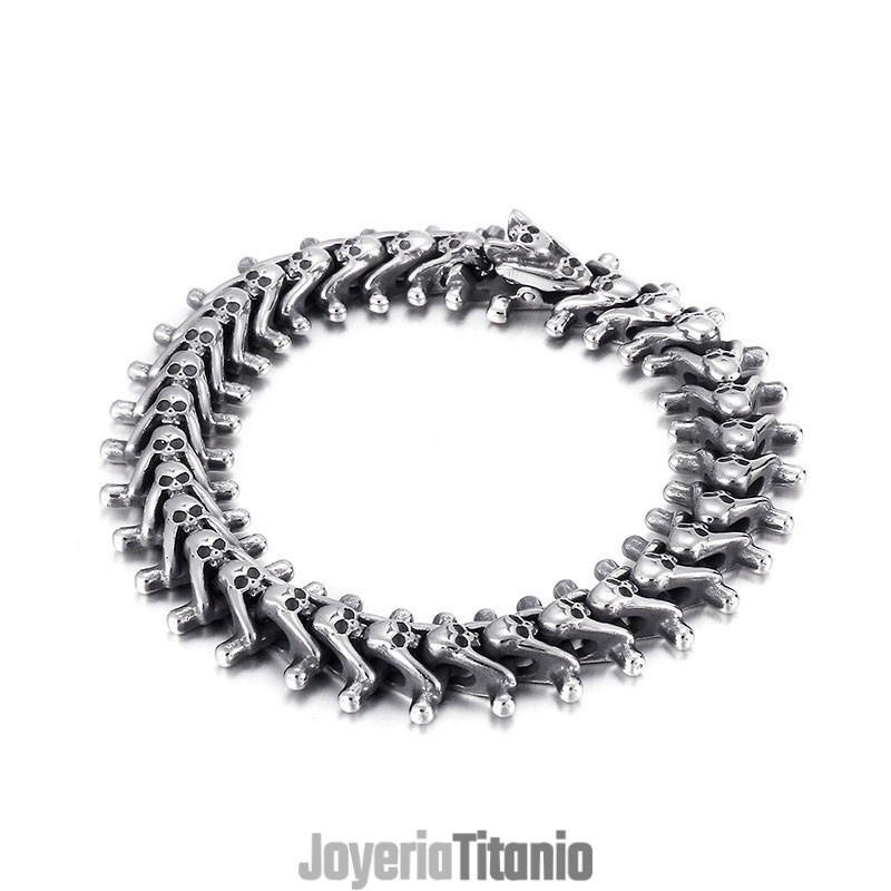 Pulsera De Titanio Para Hombre Con Calavera Pequeña Exagerada Pulsera De Titanio Para Hombre Con Calavera Pequeña Exagerada