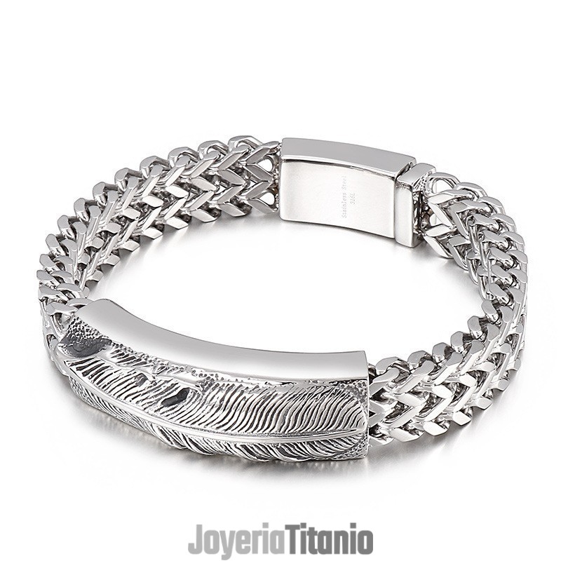 Pulsera De Titanio Con Plumas De Hip Hop Para Hombre Pulsera De Titanio Con Plumas De Hip Hop Para Hombre