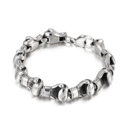 Pulsera De Titanio Para Hombre Con Diseño De Boxeo Y Hip Hop