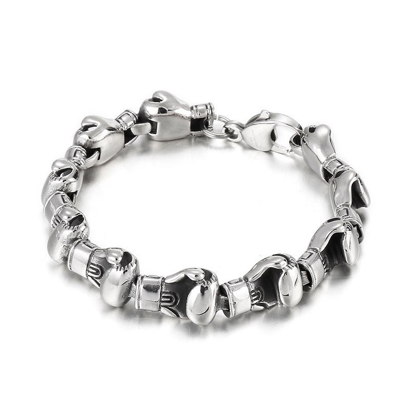Pulsera De Titanio Para Hombre Con Diseño De Boxeo Y Hip Hop Pulsera De Titanio Para Hombre Con Diseño De Boxeo Y Hip Hop