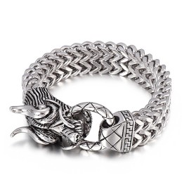 Nueva Y Genial Pulsera De Titanio Para Hombre Con Cabeza De Dragón