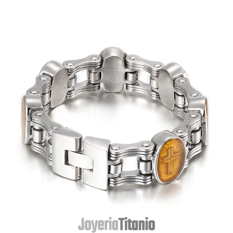Pulsera De Titanio Para Hombre Con Diseño De Bicicleta De Cross De Moda Urbana Pulsera De Titanio Para Hombre Con Diseño De Bicicleta De Cross De Moda Urbana