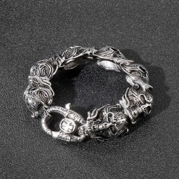 Pulsera De Titanio Con Calavera Genial Para Hombre
