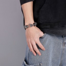 Pulsera De Titanio Con Calavera Genial Para Hombre