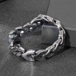 Pulsera De Titanio Con Hueso De Dragón Para Hombre, Estilo Chic Y Moderno