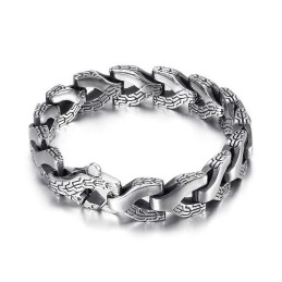 Pulsera De Titanio Con Hueso De Dragón Para Hombre, Estilo Chic Y Moderno