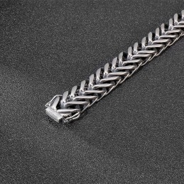 Pulsera De Titanio Para Hombre Con Una Sola Capa En Forma De V Y Estilo Chic Y Moderno