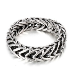 Pulsera De Titanio Para Hombre Con Una Sola Capa En Forma De V Y Estilo Chic Y Moderno