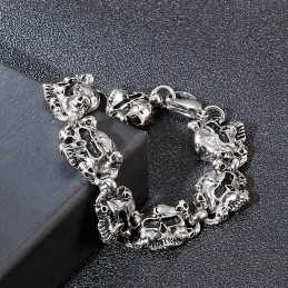 Pulsera De Titanio Para Hombre Con Diseño De Calavera Y Fantasma